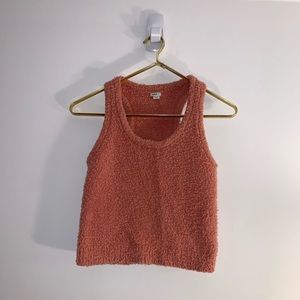 Aerie Cropped Marshmallow Sherpa Tank Top